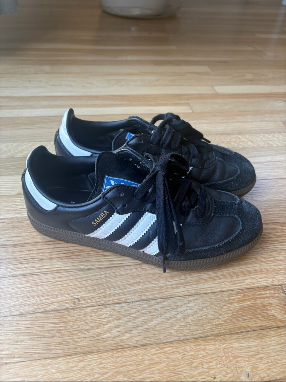 adidas Black Samba size US 5 Male/ 6.5 Women Sneakers with White Stripe
